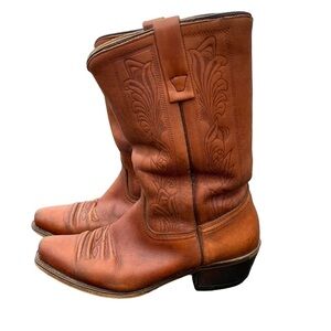 Vintage Acme Cowboy Western Leather Mens Boots Size 8 1/2 D Rodeo Boho Nashville